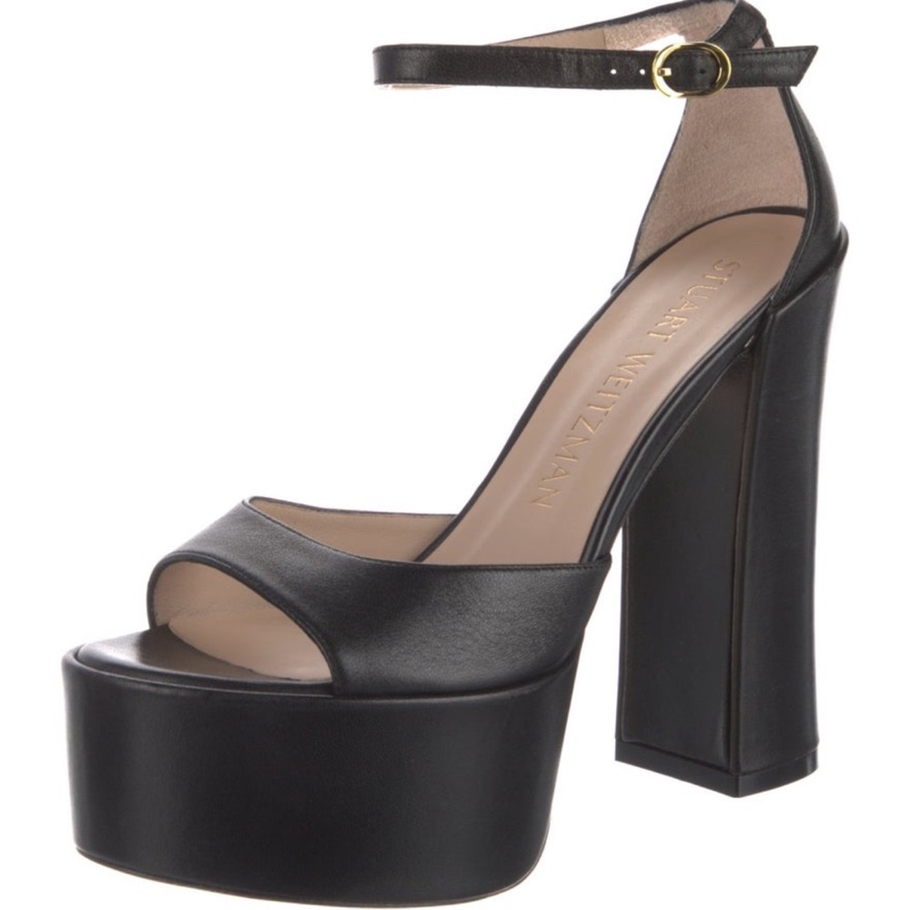 Stuart Weitzman leather platform pumps